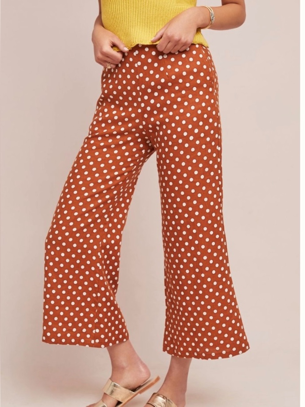 Anthropologie  Faithful The Brand Polka Dot Wide-Leg Pants 8, NWT